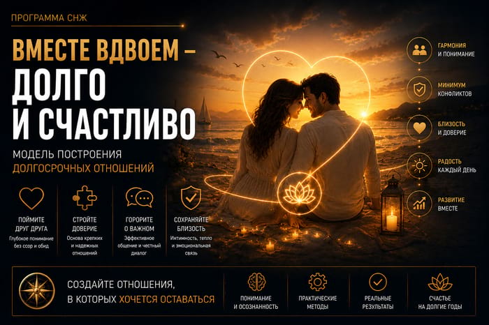 Вместе вдвоем - долго и счастливо (модель построения долгосрочных отношений)