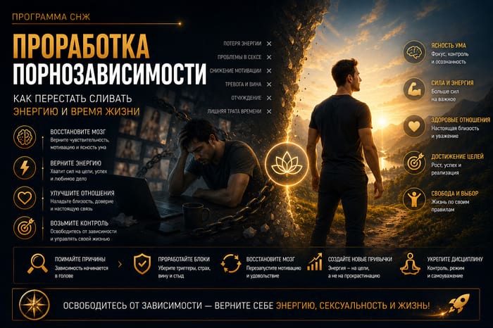 Проработка порнозависимости - как перестать сливать свою энергию и время жизни