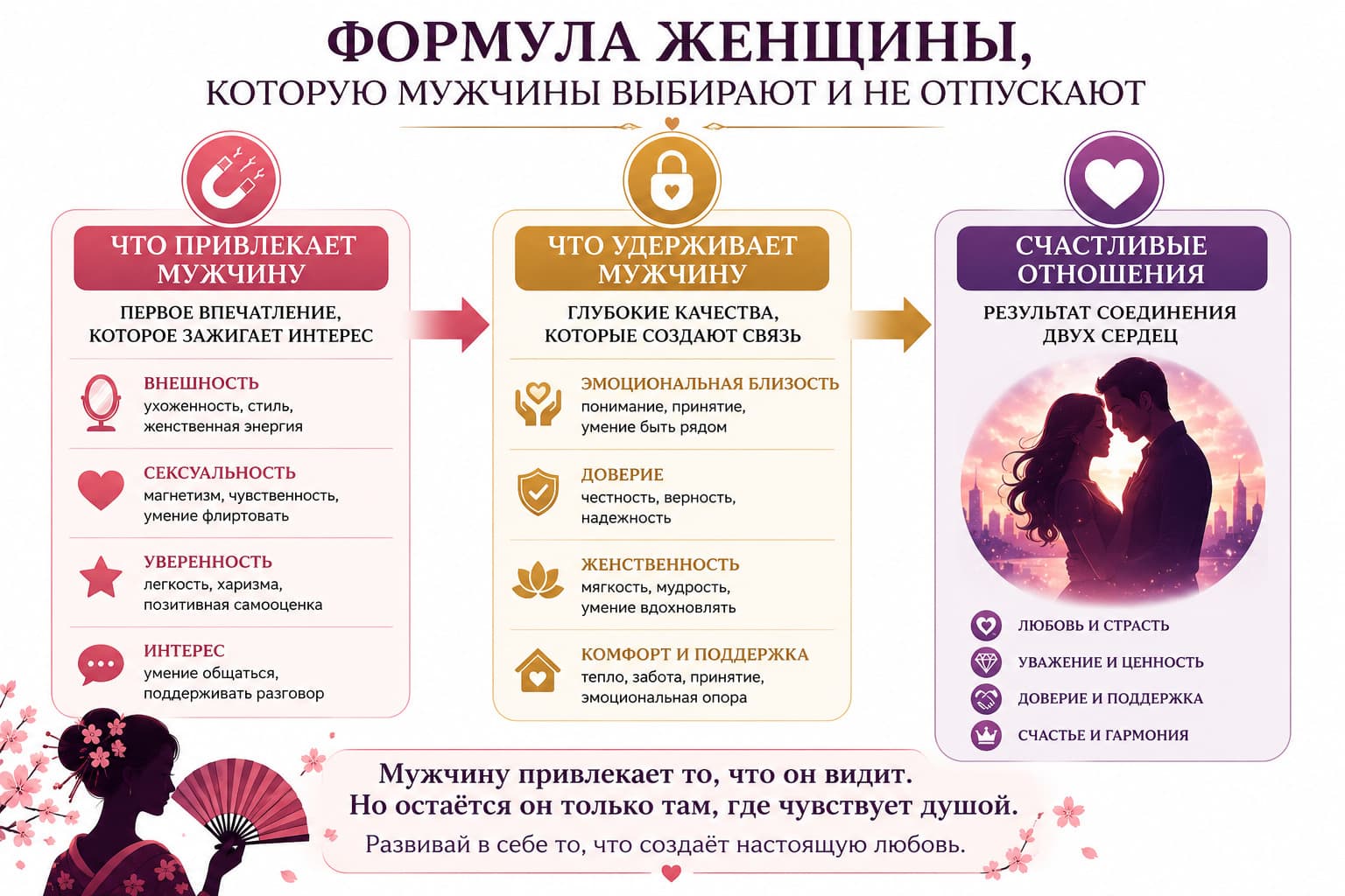 Как привлекать и удерживать мужчину